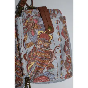 Sakroots Artist Circle Crossbody/Wallet Women Small‎ Blue/Owl Floral Print Boho thumbnail 6