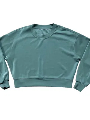 Lululemon Perfectly Oversized Crop Crew Softreme Sweatshirt Green Size 4 thumbnail 11