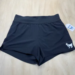GOAT USA Womens Woven Athletic Gym Running‎ Shorts LARGE Black Lined Zip Pocket thumbnail 11