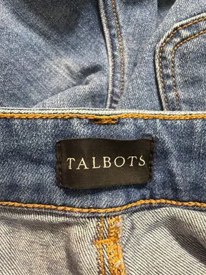 Talbots Wide Leg Jeans High Waist Blue Denim Stretch Flattering Pockets Size 10 thumbnail 4