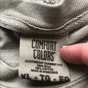 Comfort Colors Light Sage Crewneck T-Shirt with Pink Chest Logo thumbnail 5