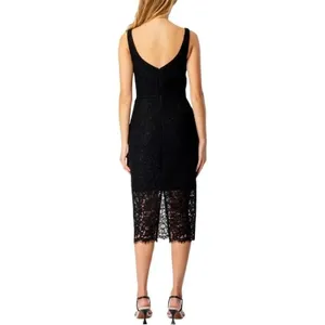 Bardot Adeline Midi Dress Women's 6 Black Sheath Sleeveless Plunge Neck NWT thumbnail 2