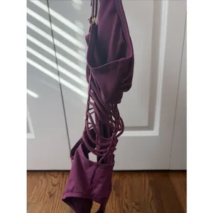 Ambrielle Women's Strappy Criss Cross One Piece Swimsuit Purple Size Large thumbnail 4