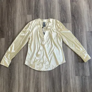 LM Style Bar Women’s Elegant Satin Silk Blend Wrap Top Evening Blouse Large thumbnail 2