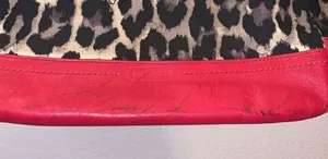 Coach Park Ocelot Leopard Print Canvas Red Leather Trim Shoulder Tote Bag thumbnail 5