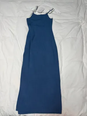 Sleeveless Bodycon Midi Dress Blue Size M thumbnail 4