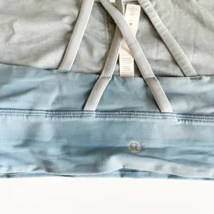 Lululemon Womens Energy Long Line Sports Bra Utility Blue Blue Cast Gym Size 10 thumbnail 5