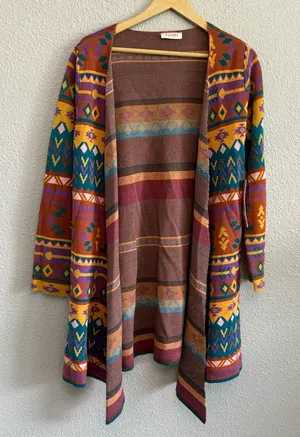 Andrew‎ by Unit Open Cardigan Southwest Size Medium NWT thumbnail 1