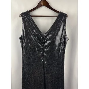 Women’s Ulla Popken Size 18 Black Sequin Evening Dress thumbnail 2
