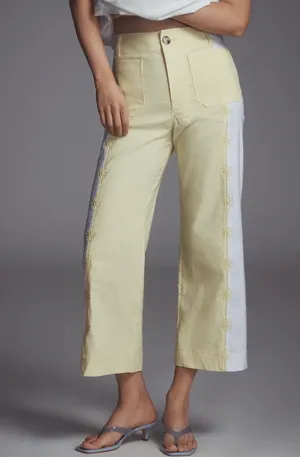 Anthropologie Maeve The Colette Embroidered Crop Wide-Leg Pants, Size 28P thumbnail 5