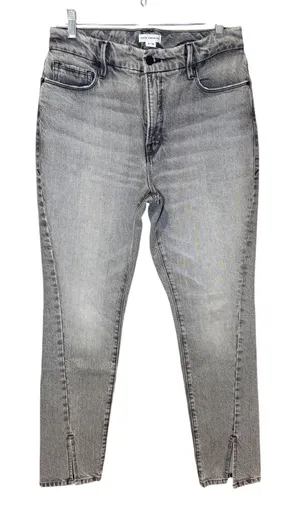 Good American Good‎ Boy Twisted Slit Straight Leg Jeans Gray Size 6/28 thumbnail 1