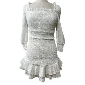 Saylor Gal Ruffle Lace Mini Dress in White Size Medium Bridal Boho Western thumbnail 2