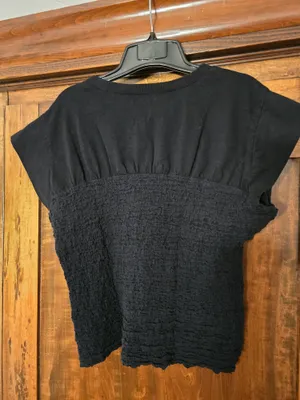 O Maeve Black Crewneck Tee with Branded Tag XL thumbnail 6