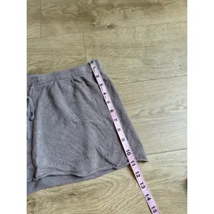 Barefoot Dreams CozyChic Ultra Lite Taupe Knit Shorts Womens loungewear Size L thumbnail 7