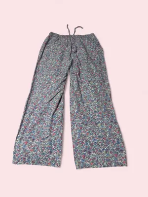 GAP Floral Wide-Leg Lounge Pants in Blue and Pink thumbnail 2