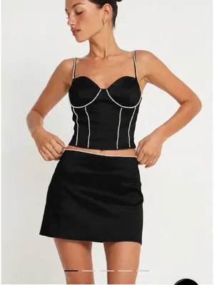 Motel Rocks Moray Mini Skirt Black Small NWT thumbnail 1