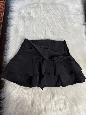 Zara Black Ruffle Hem Mini Skort thumbnail 5