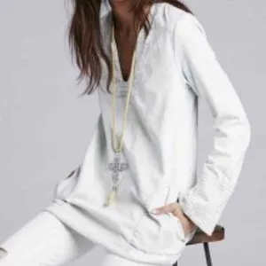 FREE PEOPLE "Dreaming of Denim" Tunic Dress/Top Cloud Wash Small (Oversized) NWT thumbnail 5