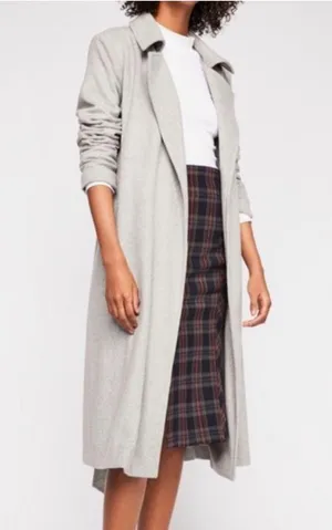 Free People Sierra Coat Wool Blend Wrap Jacket Gray Oversized Collar Size XS NWT thumbnail 9