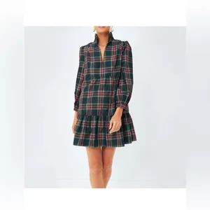Tuckernuck Palmerston Dress S | Highland Tartan Holiday Midi Retail$228 NWT thumbnail 4