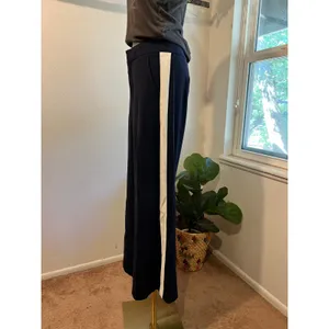Banana Republic Blue White Athletic Stripe High Rise Wide Leg Dress Pants Size 8 thumbnail 5