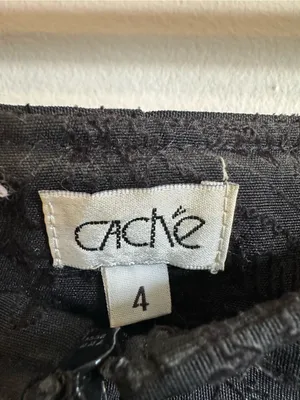 Cache Vintage Tonal Paisley Jacquard Pants Womens 4 Black thumbnail 3