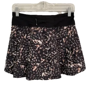 Lululemon Pace‎ Rival Skort Skirt Women's 4 Sugar Crush Black Pattern Tennis Run thumbnail 3