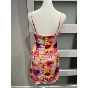 Urban Outfitters Floral Cowl Neck Mini Slip Dress Pink Yellow Orange Small thumbnail 3