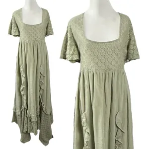 Free People Ethereal Bohemian Bring The Romance Maxi Dress Stone Moss Large thumbnail 7