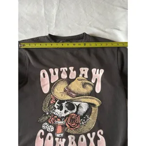 Love For Humanity Women's XS Sweatshirt Ultra Fleece Outlaw Cowboys Gray Comfort thumbnail 6