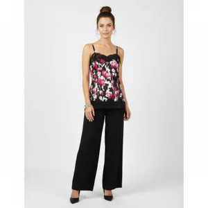 White House | Black Market Silk Blend Floral Print Lace Trim Sleeveless Camisole Tank Top XXS thumbnail 6