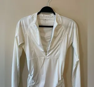 ATHLETA Tidal Ruched Long Sleeve Rash Guard Swim Cover Up Tunic Dress Size S thumbnail 7