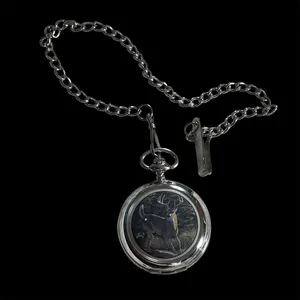 Al Agnew Pocket Watch Deer Art Hunting Nature Silver Tone Chain Need Battery thumbnail 2