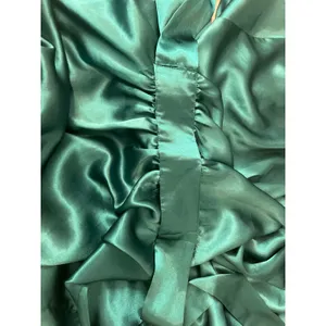 VINTAGE Victoria’s Secret Satin Green Robe short SZ O/S Attached Belt thumbnail 7