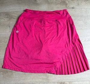 EUC Mofiz Pleated Tennis Skirt Skort bright pink Pickleball Golf Athletic sz L thumbnail 1