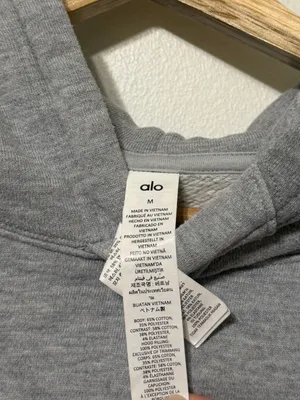 ALO Yoga Make Waves Hoodie in Athletic Heather Grey Tonal Size Medium thumbnail 4