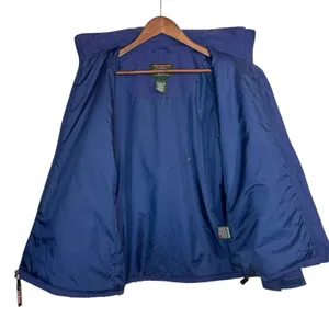 LL BEAN Womens Classic Full Zip Jacket Thinsulate Packable‎ Hood Size S Blue VTG thumbnail 4