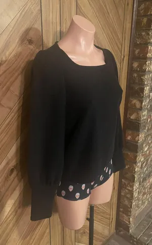 Madewell Black Ottoman Rib Squareneck Top thumbnail 3