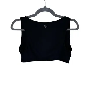 Amari Black Wide Strap High Back Full Coverage Unpadded‎ Sports Bra Minimal L thumbnail 2
