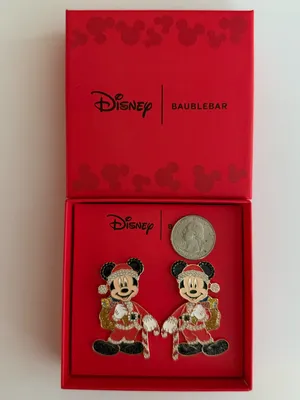 Disney nwt x BaubleBar Red Mickey Mouse Holiday Earrings Christmas thumbnail 3
