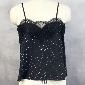Lulus Polka Dot Lace Trim Cami Top Size Medium Minimal‎ Chic Going Out Indie thumbnail 14