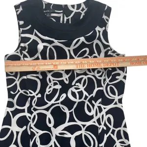 ALYX Dress Women's Size 6‎ Sleeveless Black White Mod Circle Print Career thumbnail 8