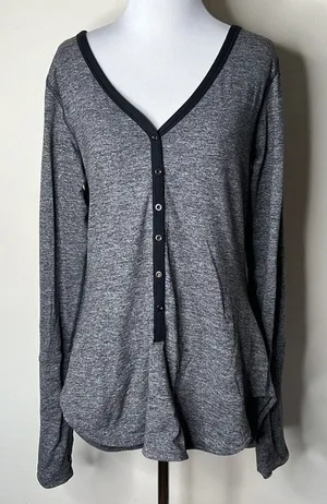 Lululemon Heathered Black Awesome Henley thumbnail 1