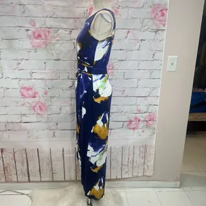 Weston Anthropologie sleeveless purple floral tulip hem maxi dress thumbnail 9