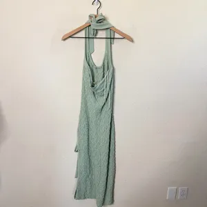 Free People Free-Est Sea‎ Foam Midi Dress Smocked Halter Beach Women’s Size XS thumbnail 6