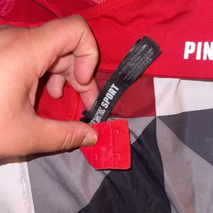 VS Pink Red high impact sports bra thumbnail 3