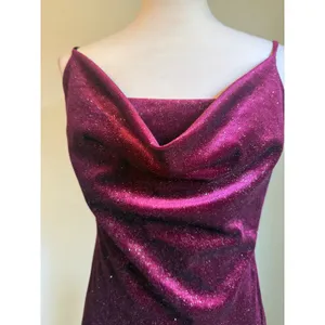 Iris Burgundy Glitter Velvet Cowl Neck Midi Dress L whimsigoth y2k 90's boho par thumbnail 2
