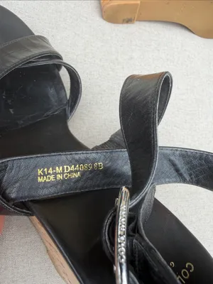 Cole Haan Black Leather Cork Wedge Sandals size 8 thumbnail 8