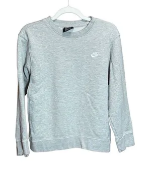 Vintages y2k Nike women’s light gray pullover‎ sweatshirt size L early 2000s thumbnail 1