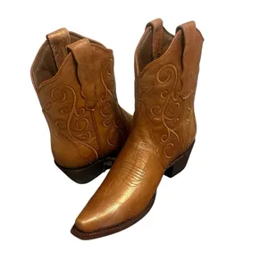 NIB Circle G Corral L6235 Women’s 8 Shedron Honey Brown Leather Ankle Boots NEW thumbnail 12